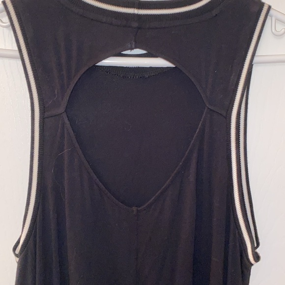 Black with white trim on arms and neck dress - Picture 3 of 4